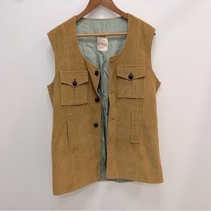 VINTAGE Womens genuine 1970s corduroy vest